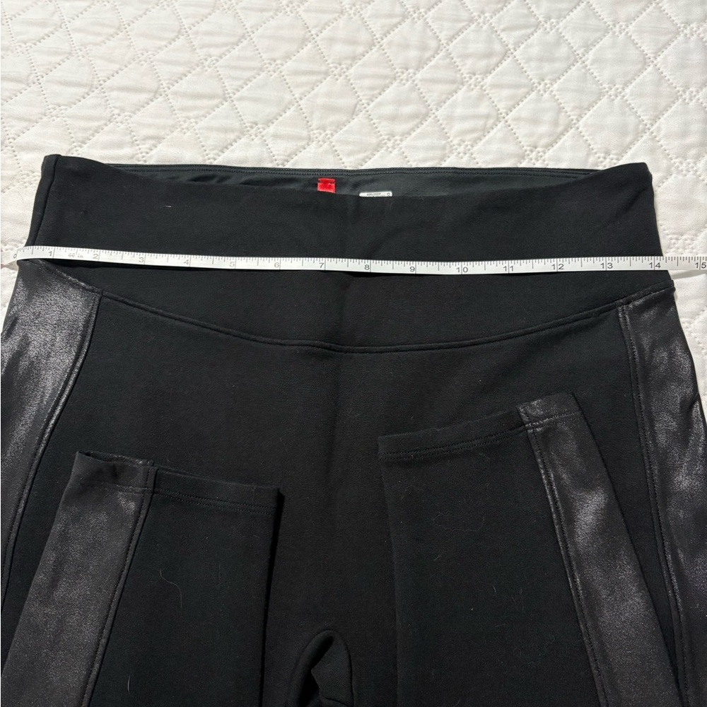 Black Spanx Leggings with Faux Leather Panels - Picture 6 of 10